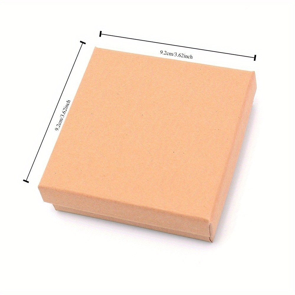 12Pcs Kraft Paper Jewelry Boxes with Black Sponge Inside Square