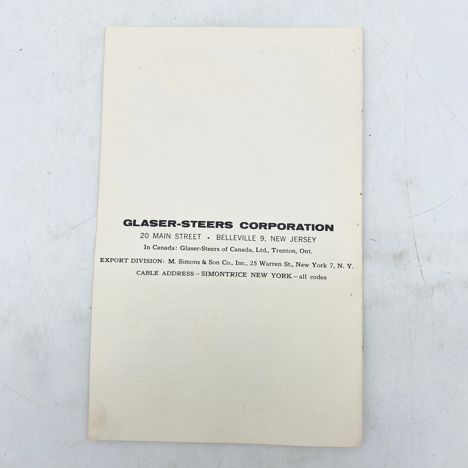 Glaser-Steers GS-77 Record Changer Installation Operation Manual + Template