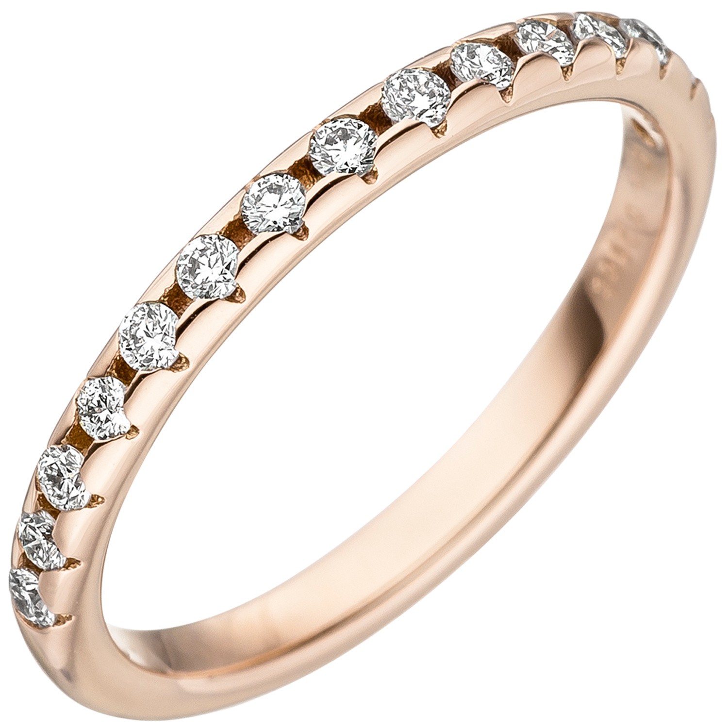 Jobo ladies' ring 585 gold rose gold 15 diamonds brilliant rose gold ring diamond ring