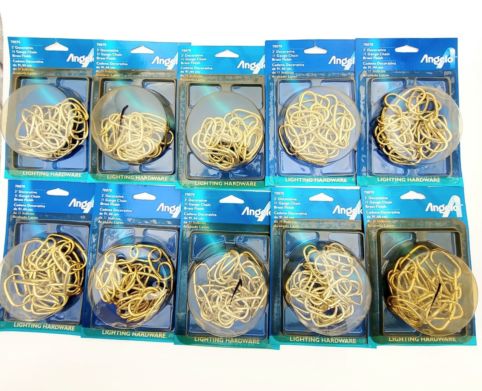 Westinghouse 70070 Lot of 10 Decorative Chains 3' Polished Brass Finish New