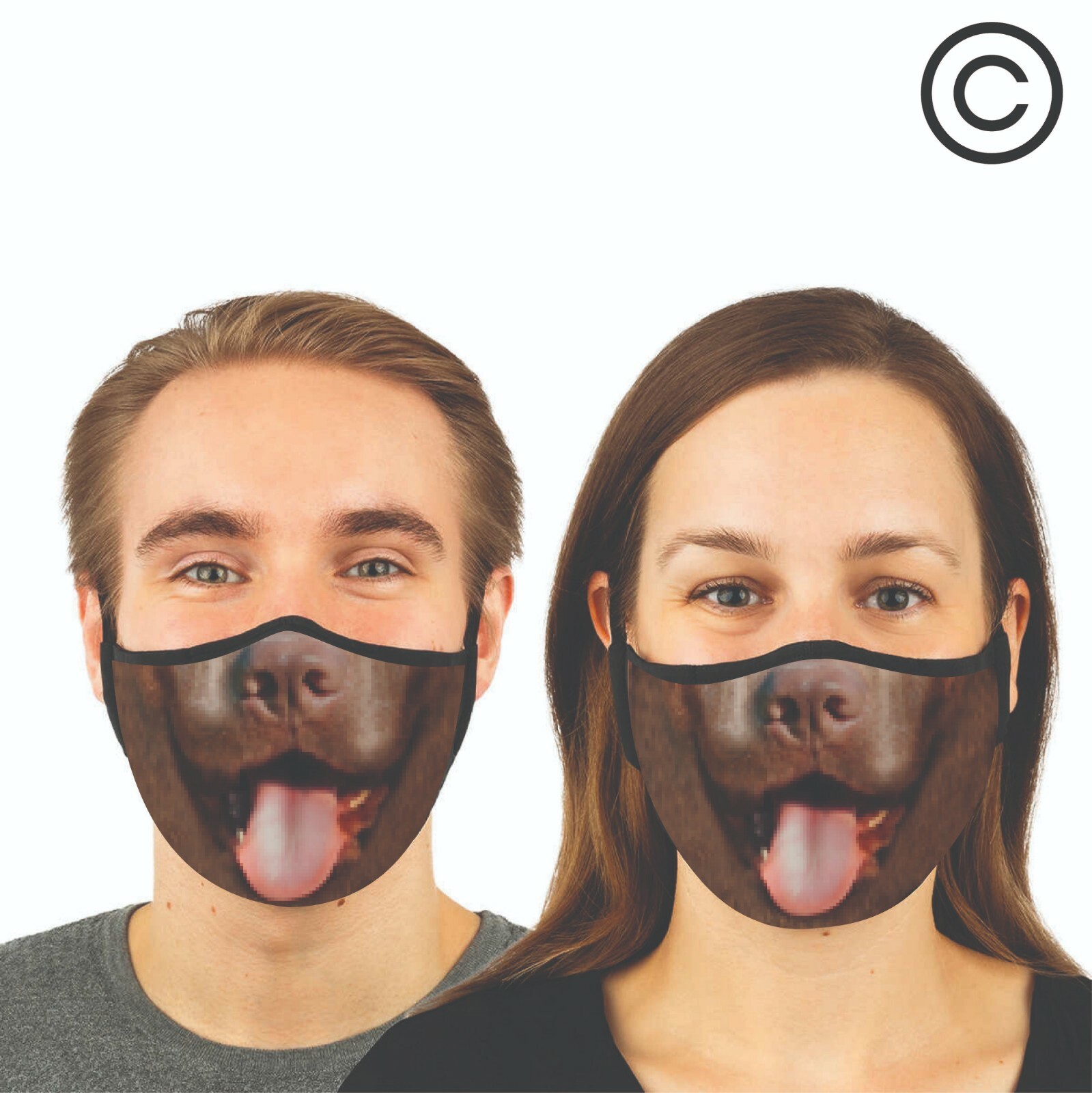 BROWN LAB dog couples matching face masks - couple face mask  ( 2 pcs )