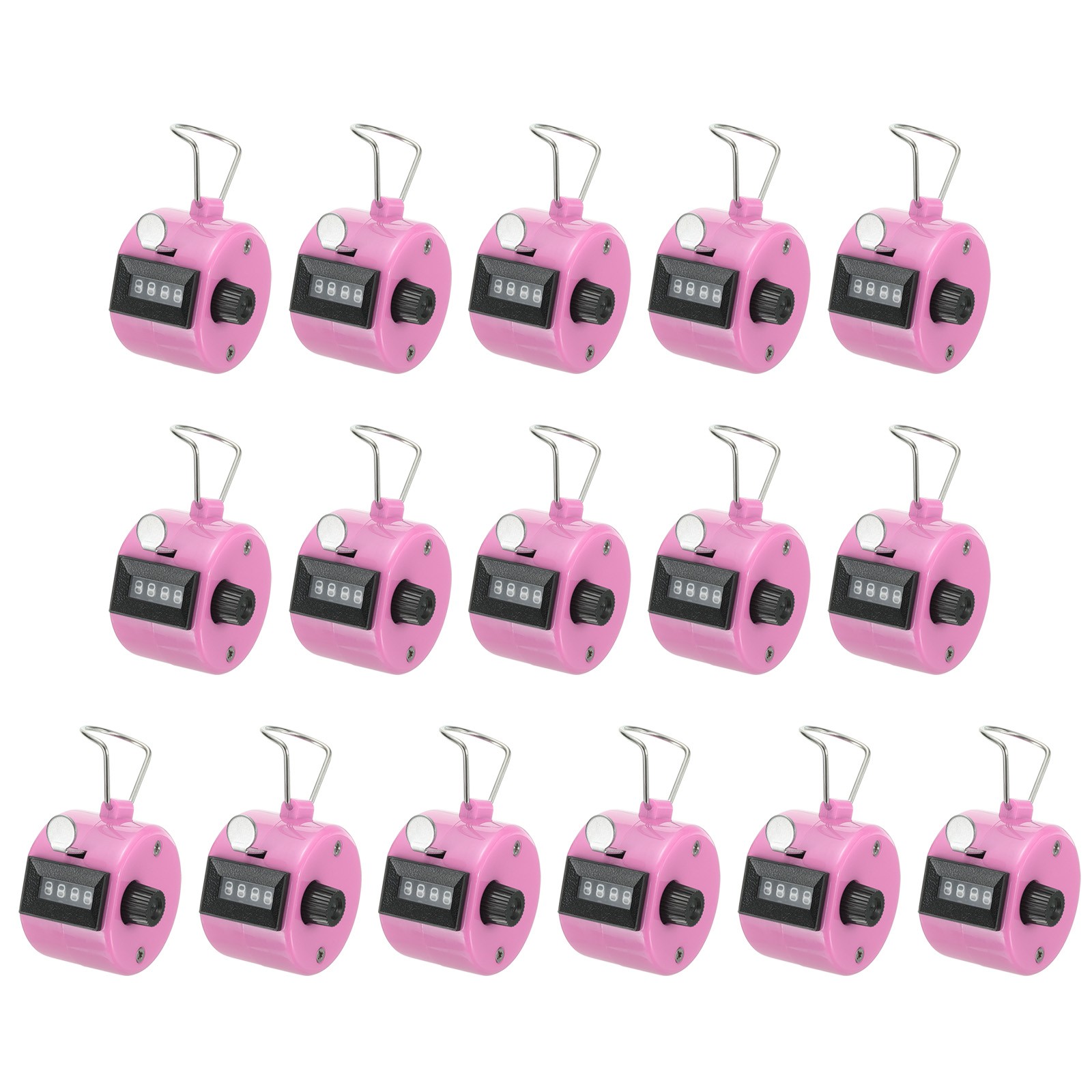 16Pcs Clicker Counter, 4 Digit Mechanical Handheld Tally Click Counter Pink