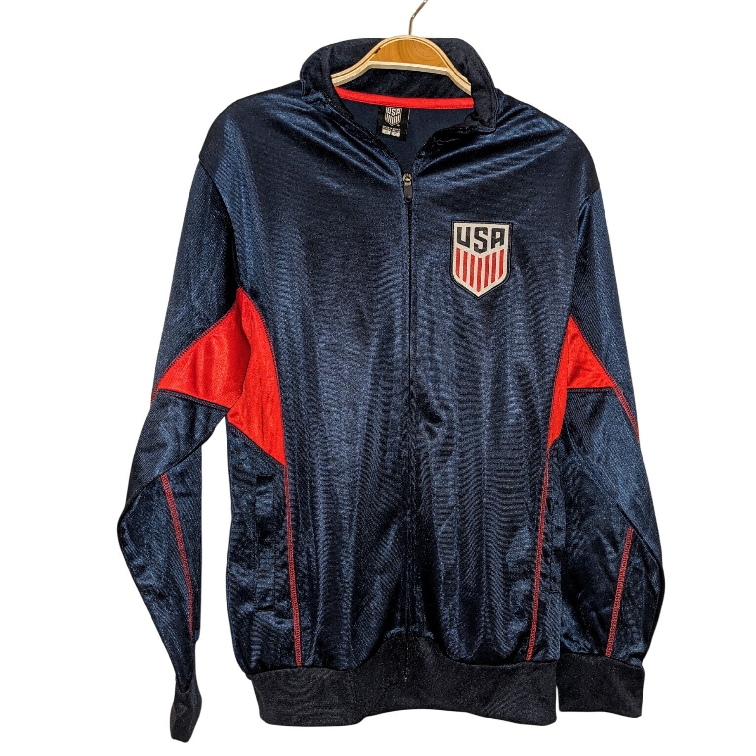US Soccer National Team: Dark Blue Red Jacket  Full Zipper Sz. Small