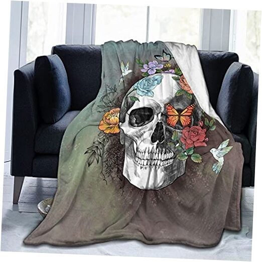 Flower Sugar Skull Throw Blanket - Skull Gifts for 60"x50" Flower Sugar Skull 1