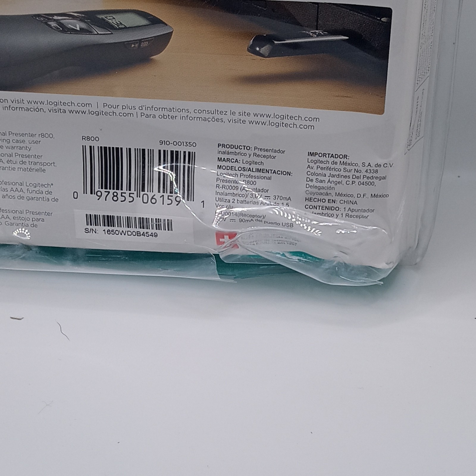 Logitech R800 Professional Presenter Green Laser New Open Box