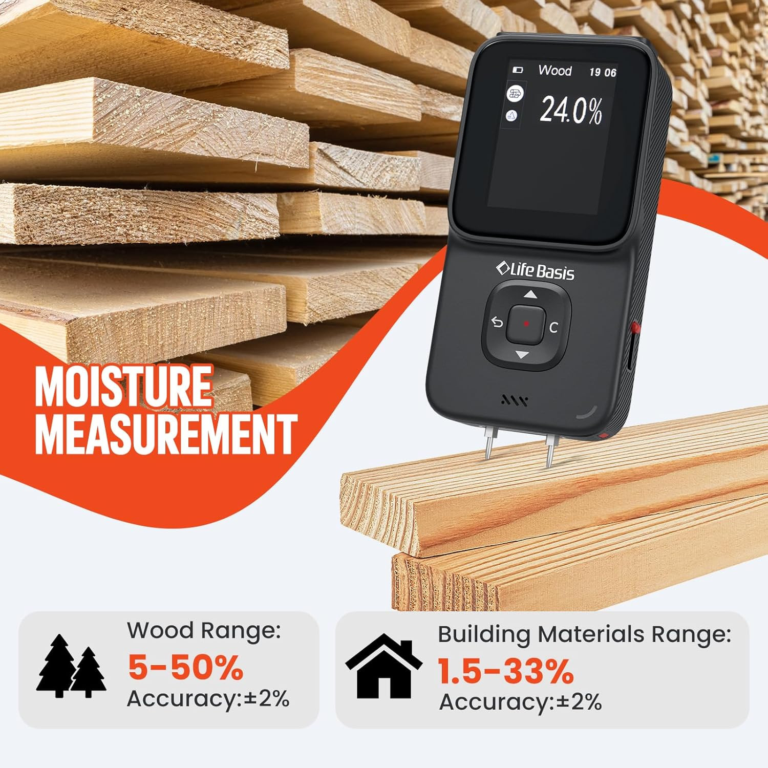 5-in-1 Wall Scanner: Stud Finder, Thermal Imager & Moisture Meter Combo