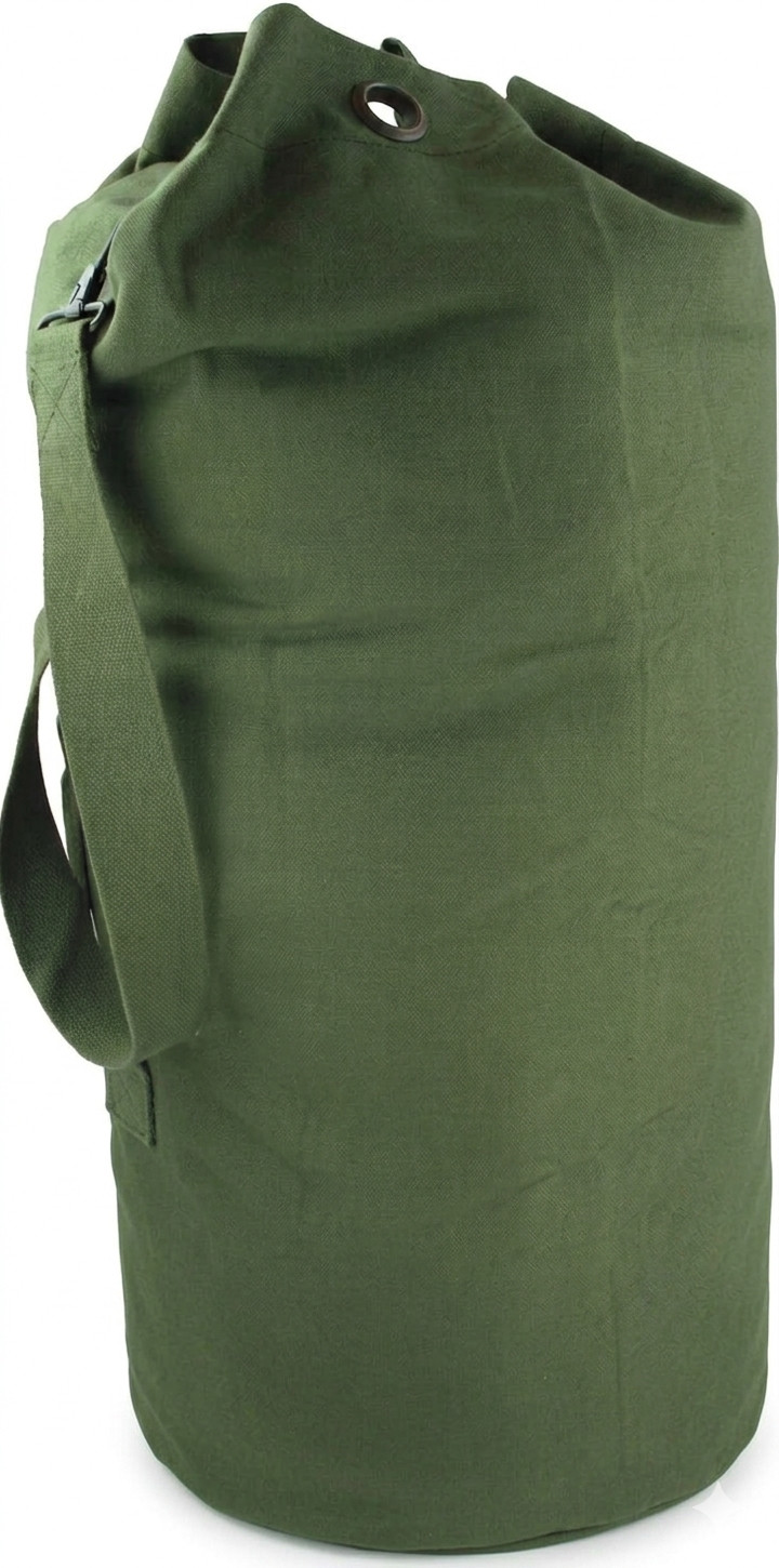 British Military Green Vintage Canvas Kit Bag - Army Surplus Canvas Duffle