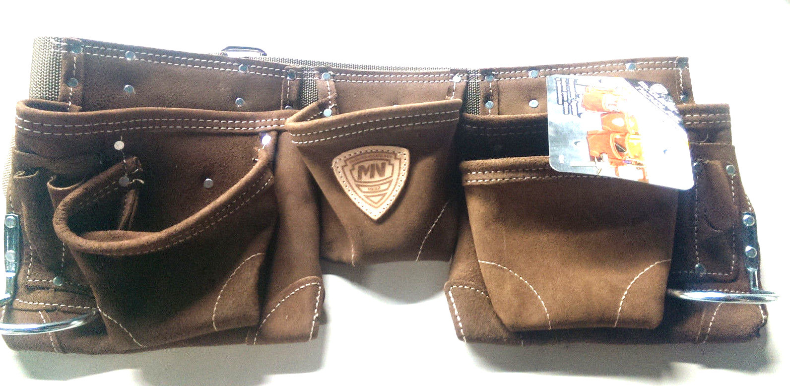 McGuire Nicholas 11 Pocket Handyman Apron in Brown Suede Leather *NEW* 495-1