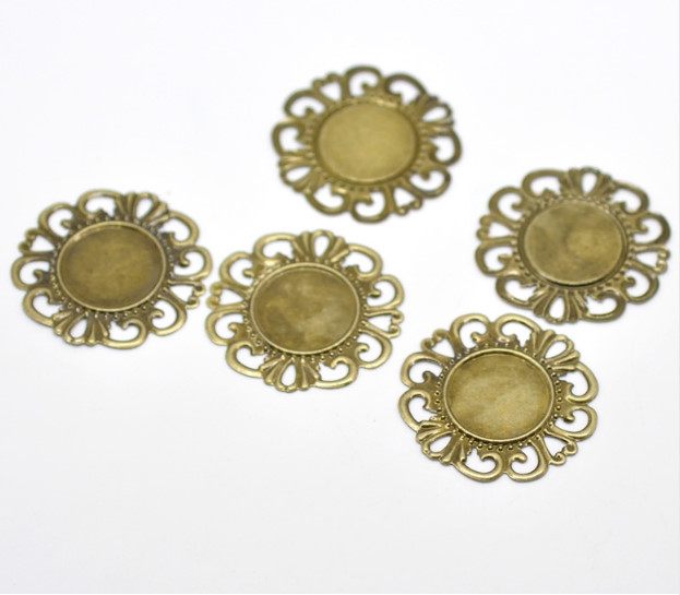 Pkg of 10 ROUND Antique Bronzed CABOCHON SETTING 1-1/2" (36mm) (18554) Findings