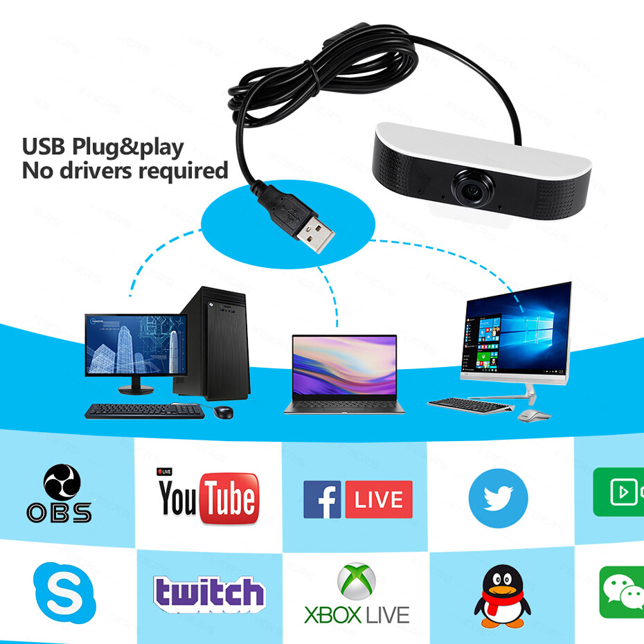 1080P Webcam USB Webcams with Microphone Computers/Laptop/PC Streaming Webcam
