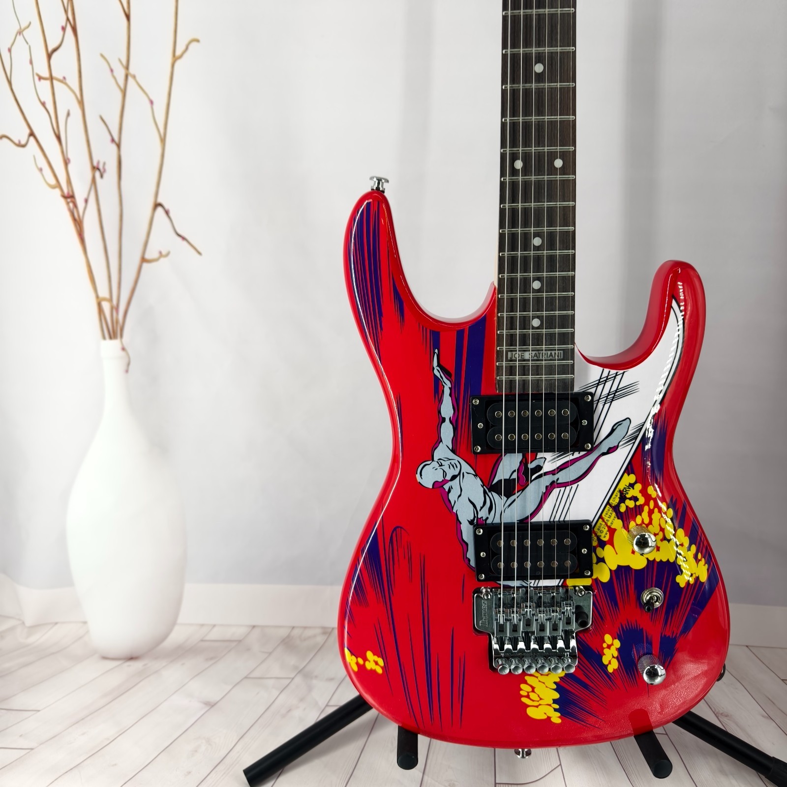 JS Series Joe Satriani Electric Guitar Red Surf Art Mahogany Body