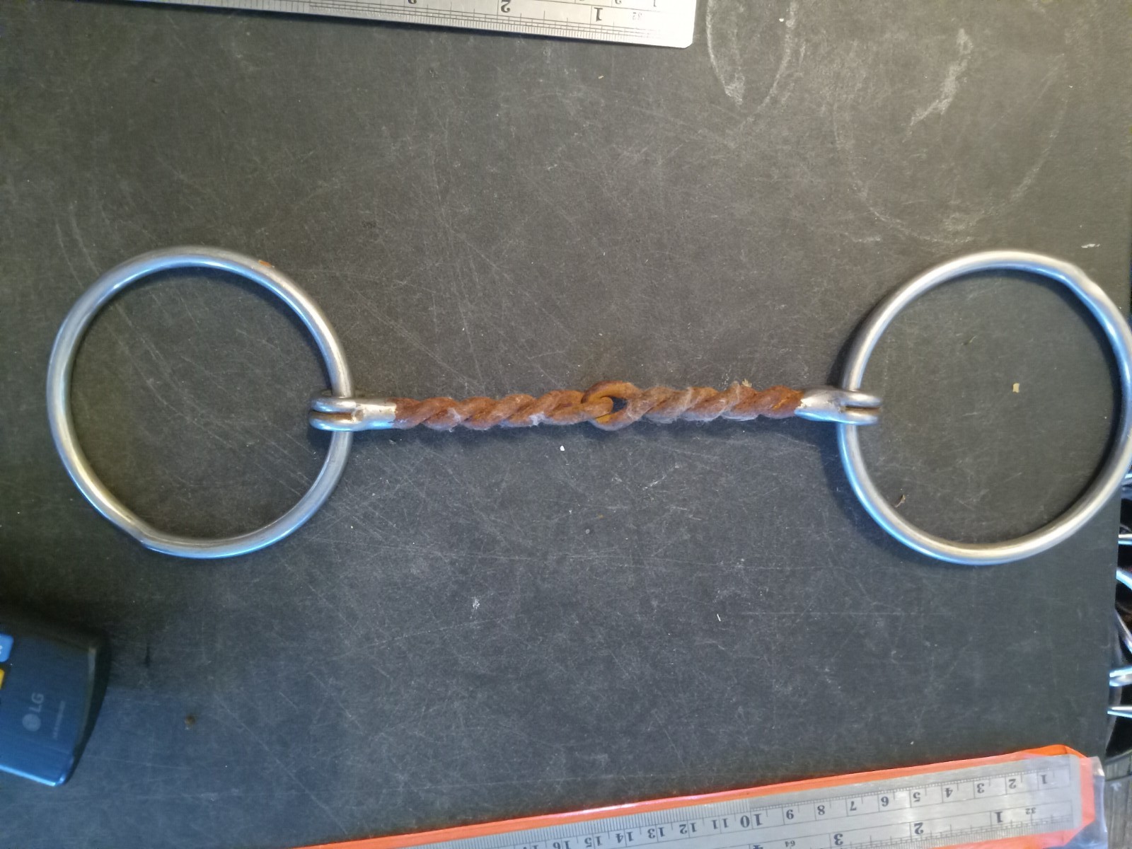 used loose ring snaffle bit twisted sweet iron 5 in mouth