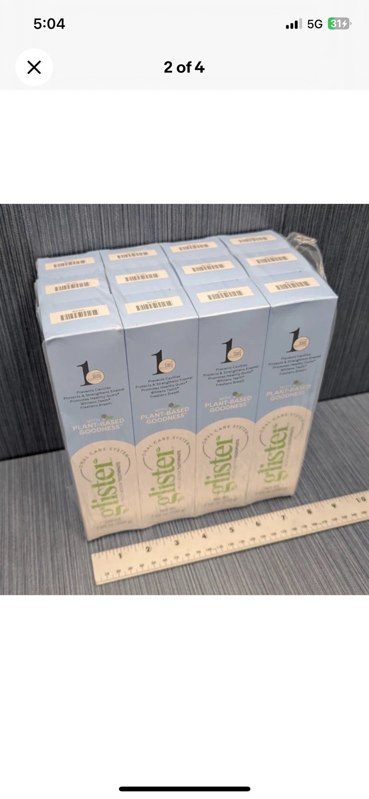 12 Pack GLISTER MULTI-ACTION FLUORIDE TOOTHPASTE 7.05OZ (200 g)