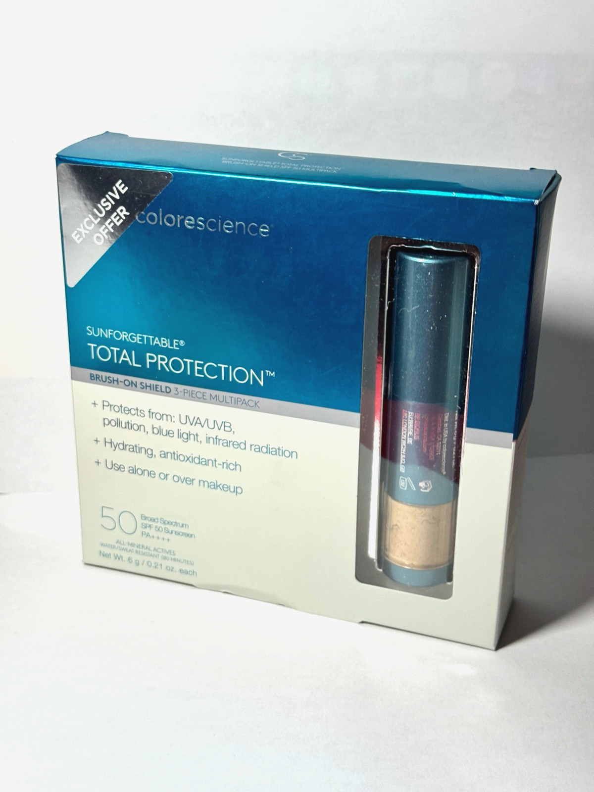 Colorescience Sunforgettable Brush on Sunscreen SPF 50 Medium 3 Piece Multipack