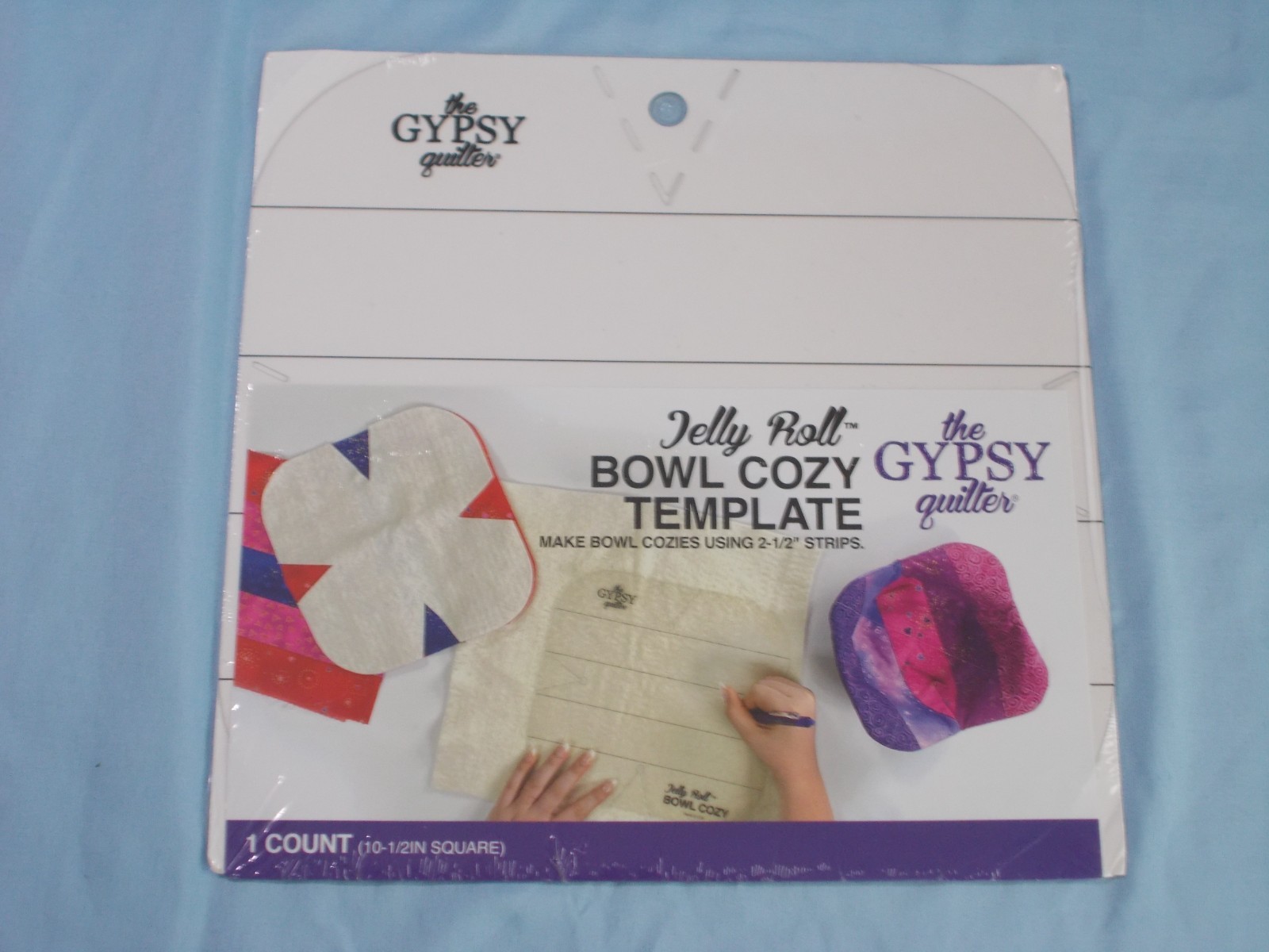 Jelly Roll Bowl Cozy Template 10-1/2" square quilting crafts 2-1/2" strips
