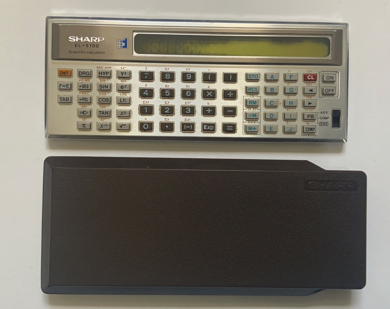 Vintage Sharp EL-5100 Scientific Calculator With Case *screen Bleed* Working