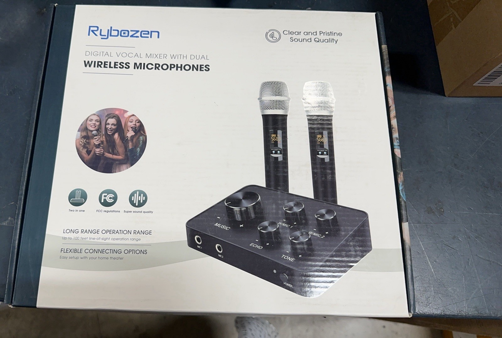 K201 Wireless Microphone Karaoke Mixer System, Dual Handheld Wireless Microphone