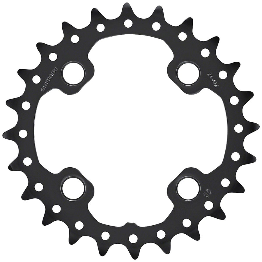 Shimano SLX FC-M675 24T Aluminum Road & MTB Chainring - 64 BCD, 10-Speed, Black