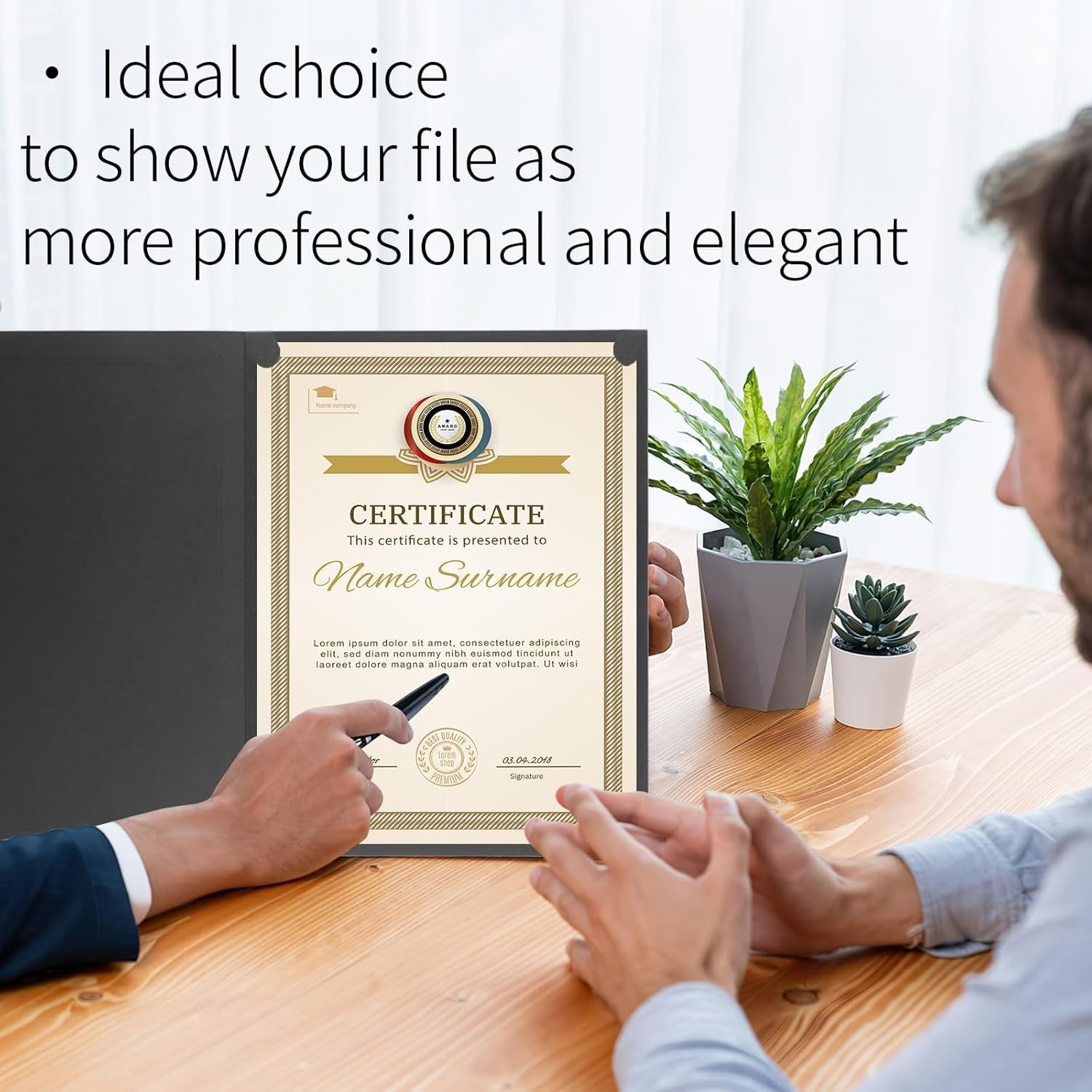 10 Packs Certificate Holders, Black Certificate Covers, Diploma Holders, Cert...