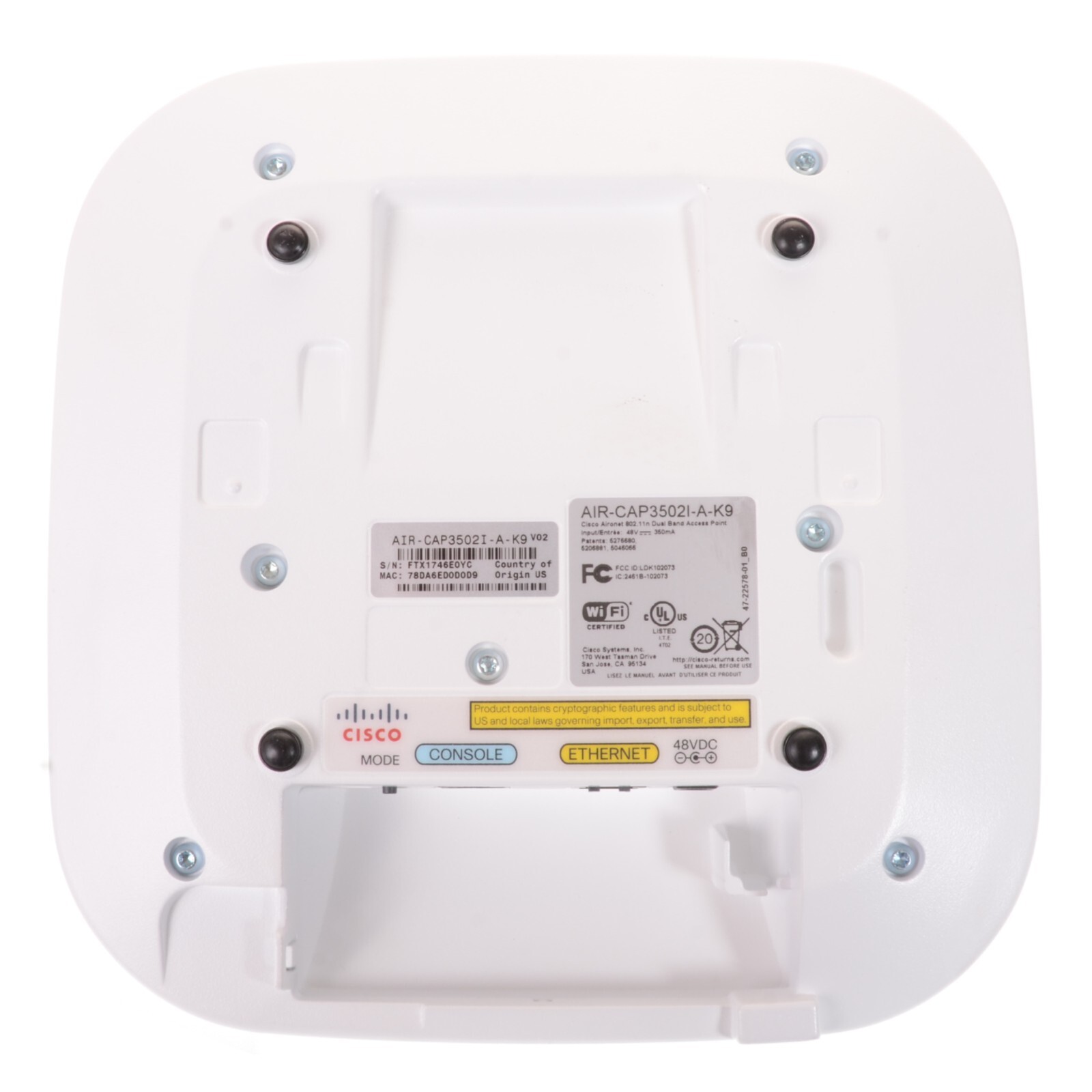 Cisco Aironet 3500 Ser. AIR-CAP3502I-A-K9 Wireless Dual Band Access Point