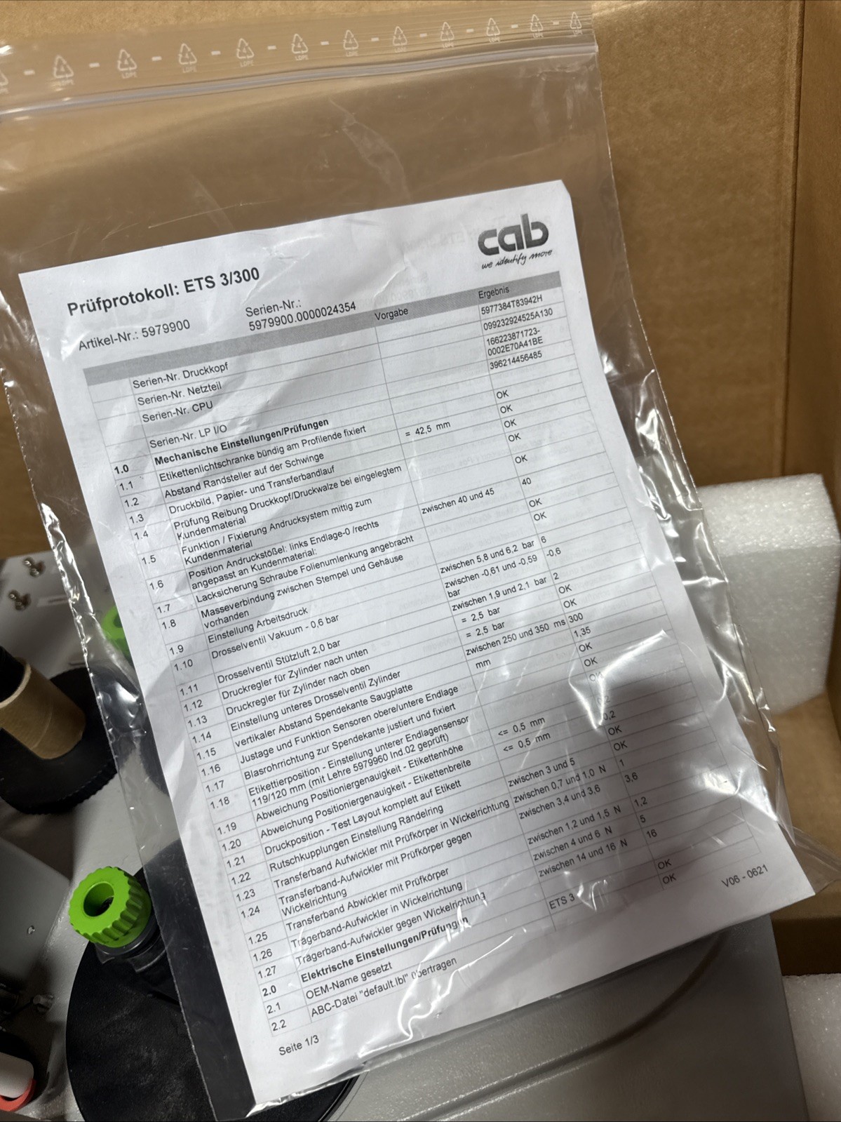 Cab Produkttechnik ETS 3/300 Labelling System Printer