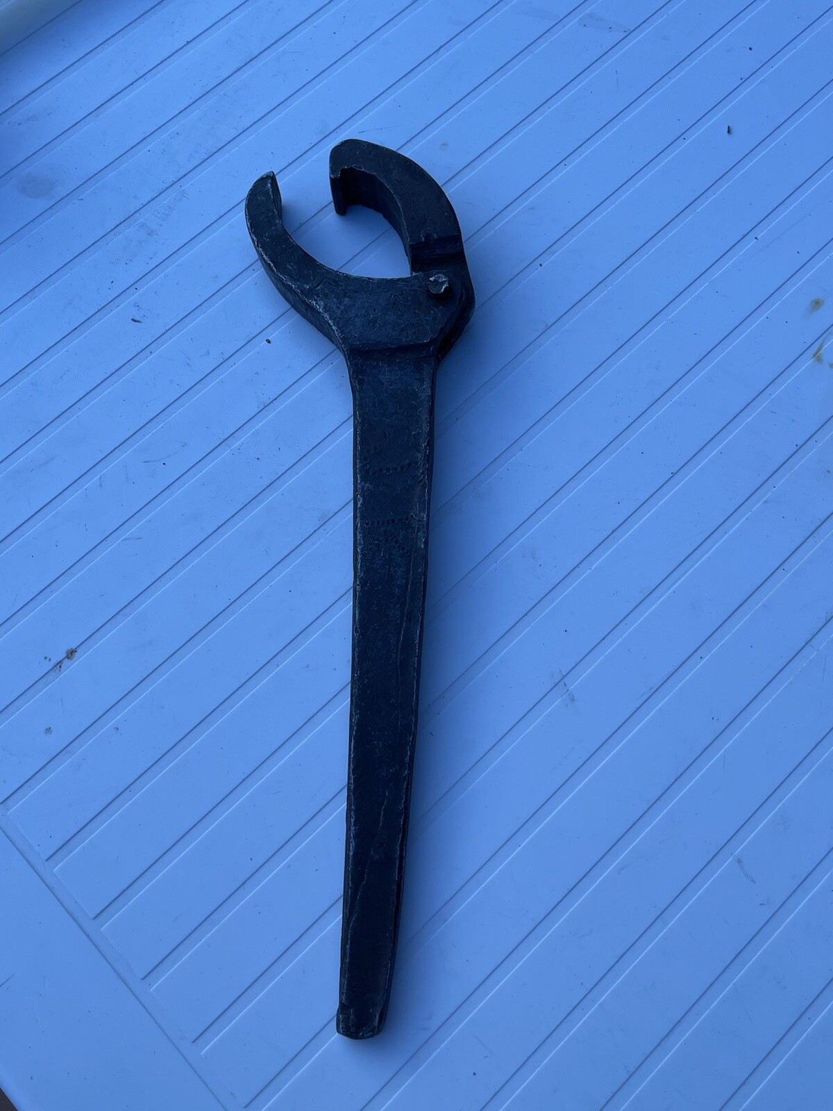 Antique Hand Forged Tools 15” Adjustable Hook Spanner Wrench Steampunk.