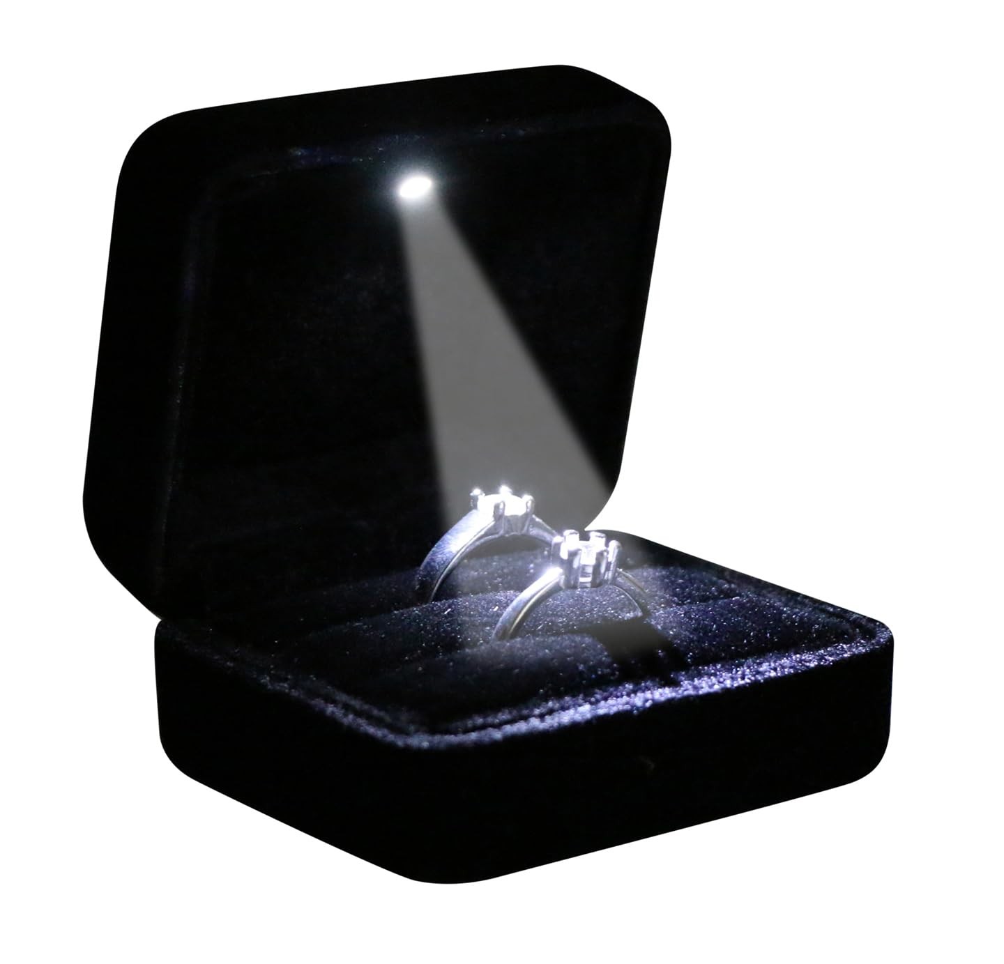 Omeet Velvet Metal Glossy Double Slot with LED 6 x 5 x 3.8 cm, Carbon Black