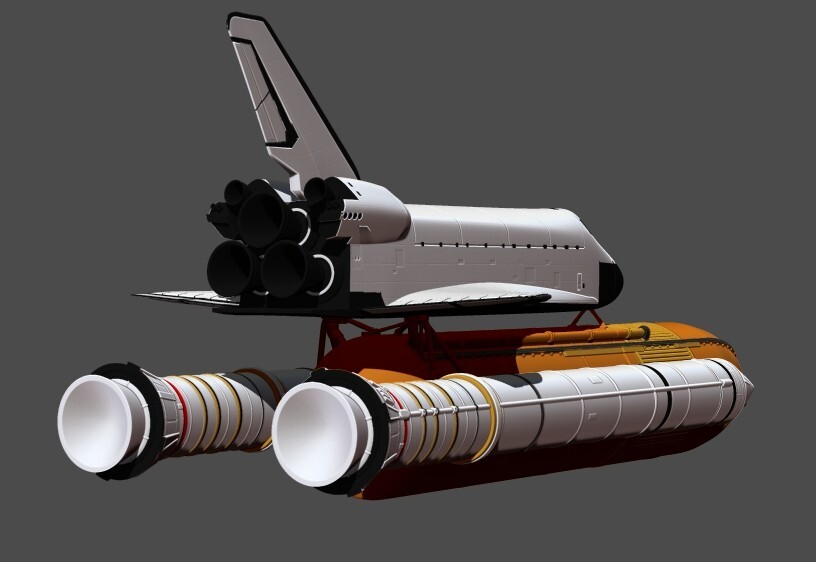 Space Shuttle FILE STL for all 3D printer 2 version platform take_off phase lamp