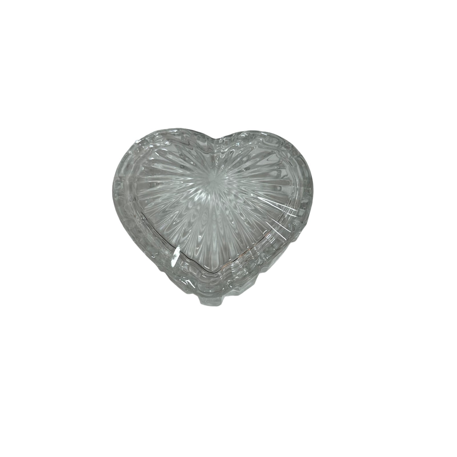 Glass Hear Shaped Trinket Box