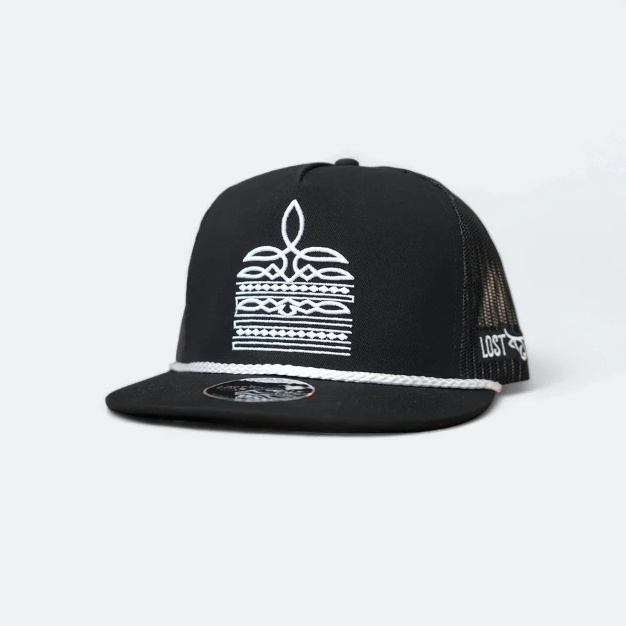 Lost Calf 3D Boot Stitching Black - Hats Cap - Ringle Flat