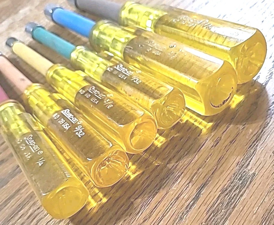 Snap-on Nut Drivers. Set Of 6. EUC USA MADE Mechanic Tools