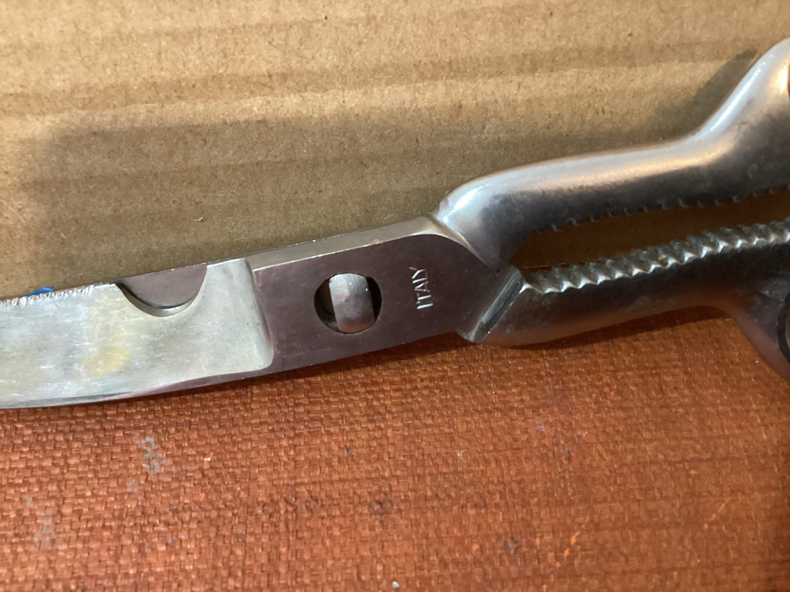 Vintage Scissors Chrome 8” Take Apart Serrated Kitchen Shears Italy Used