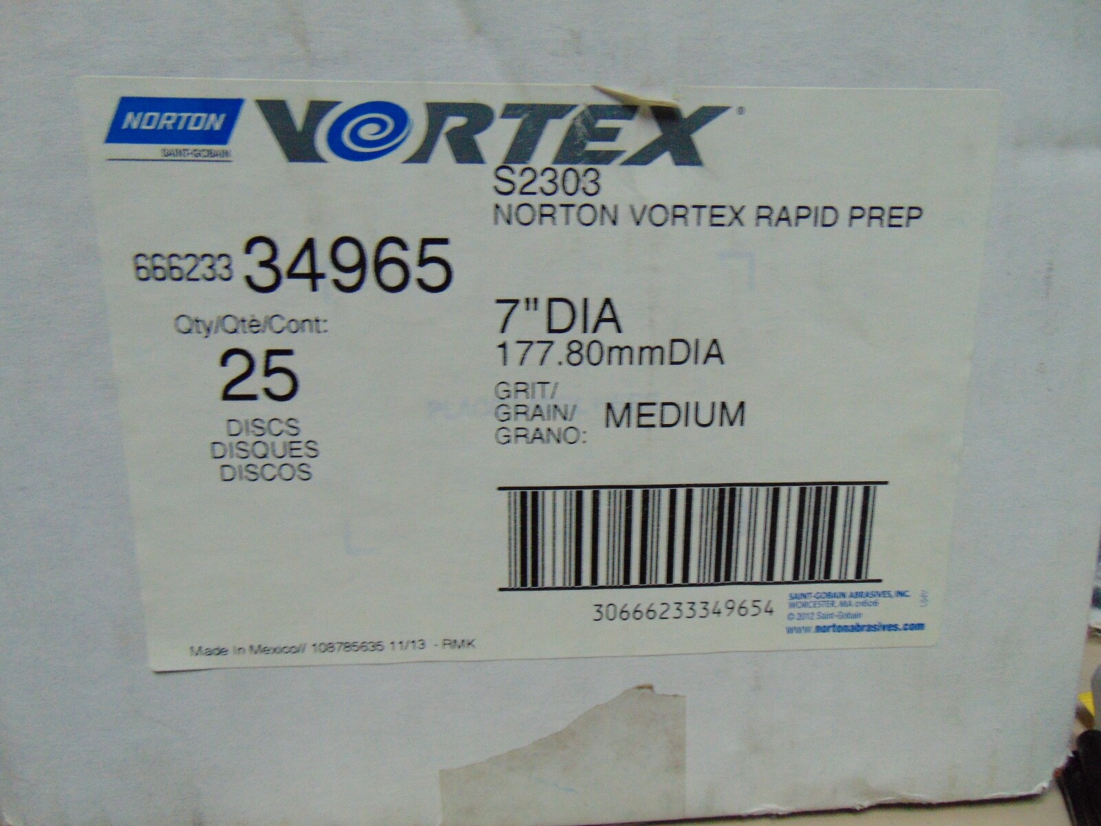 25 pk 66261055022 5" Rapid Prep NonWoven Hook & Loop Disc maroon medium