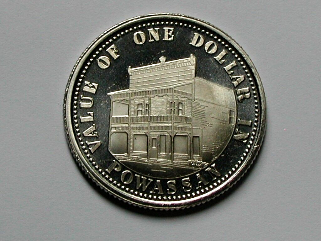 Powassan ON CANADA 1980 Trade DOLLAR Token with Stillar Building on Main Street