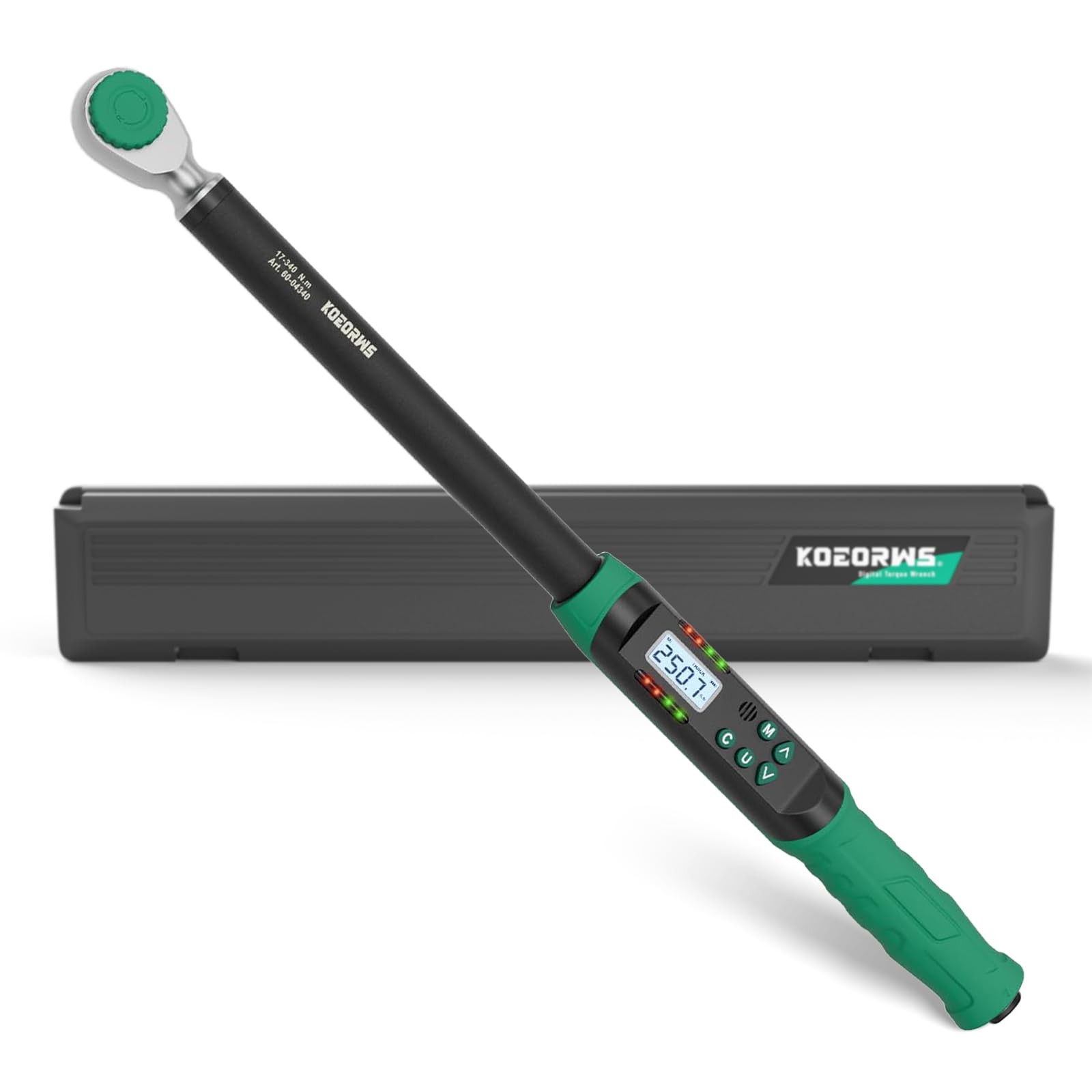 1/2" Drive Digital Torque Wrench 12.5-250 Ft.lb/17-340 N.m Buzzer LED Green