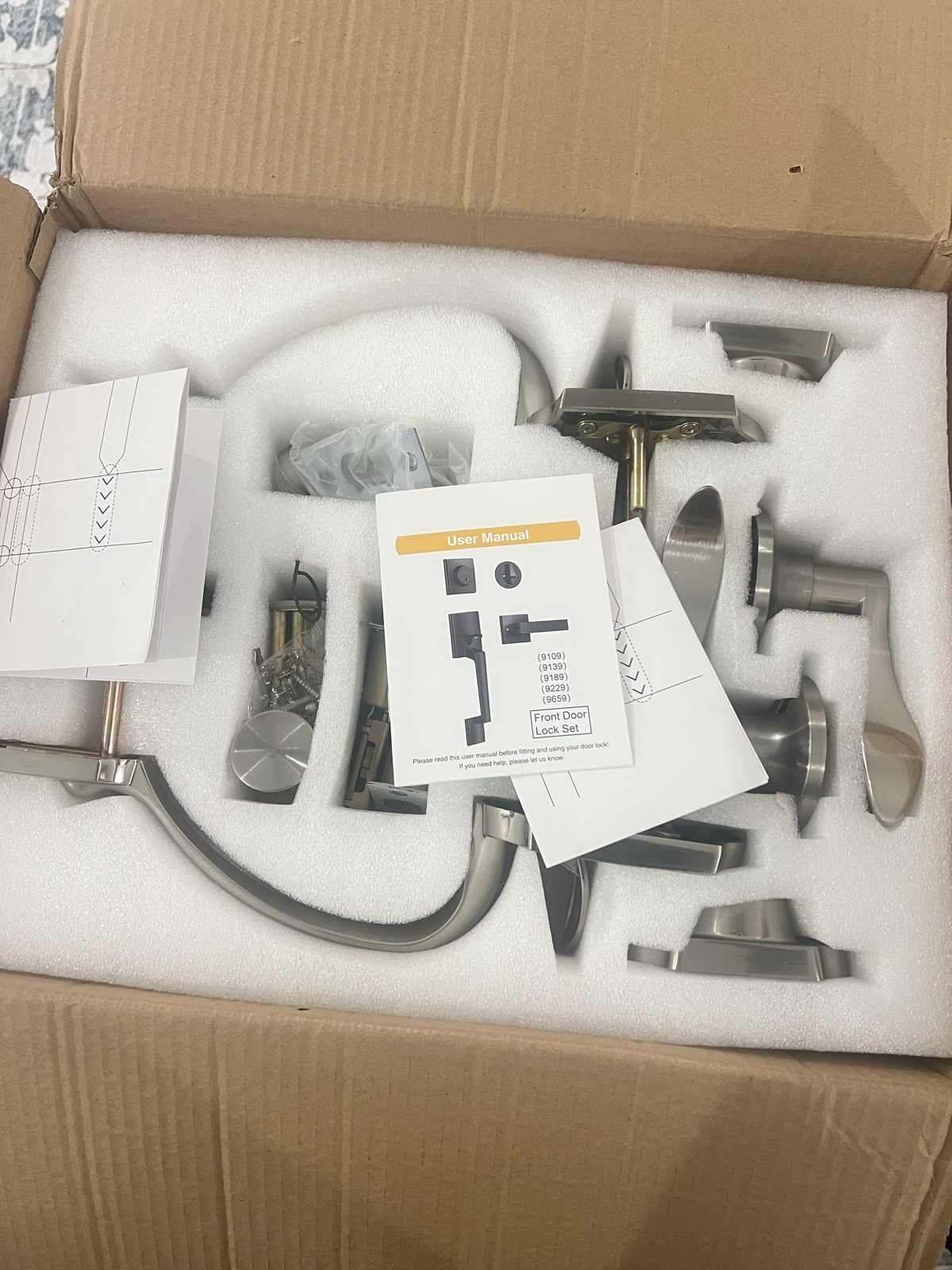 Double Front Door Lock Set, Double Door Handle with Dummy, Double heavy