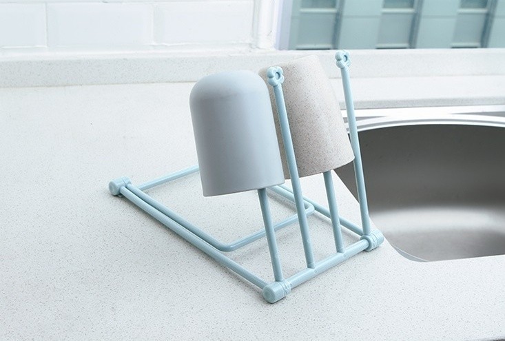 VivioHome® Foldable Dishcloth Drying Rack Kitchen Organizer Towel Holder Gray