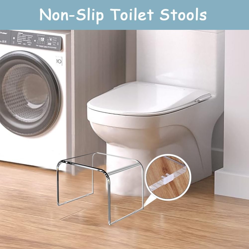 Kids' Step Stool 9'' Acrylic Transparent Step Stools Strong Load 250 Lbs One ...