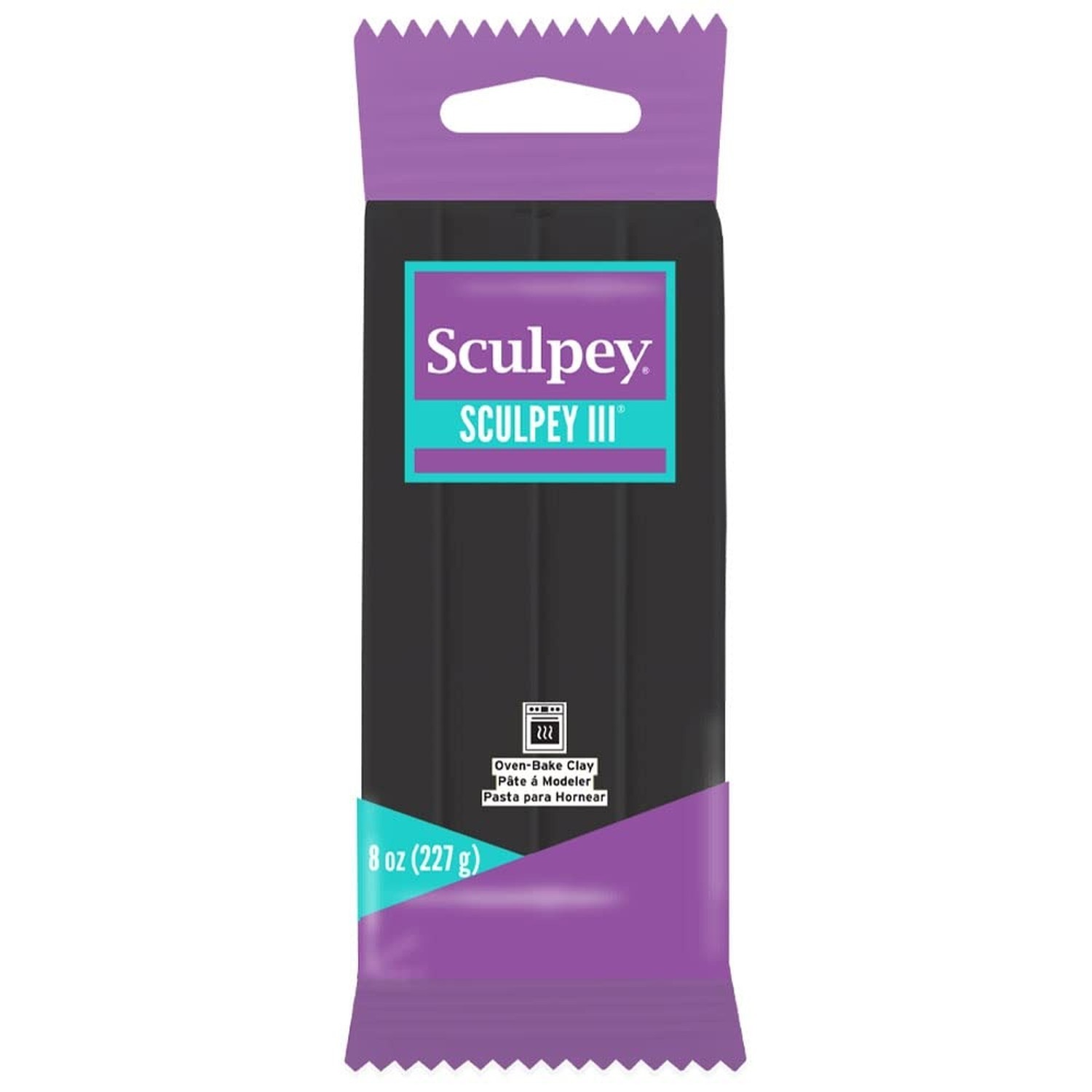 Sculpey III Polymer Oven-Bake Clay, Black, Non Toxic, 8 oz. bar, Great for Mo...