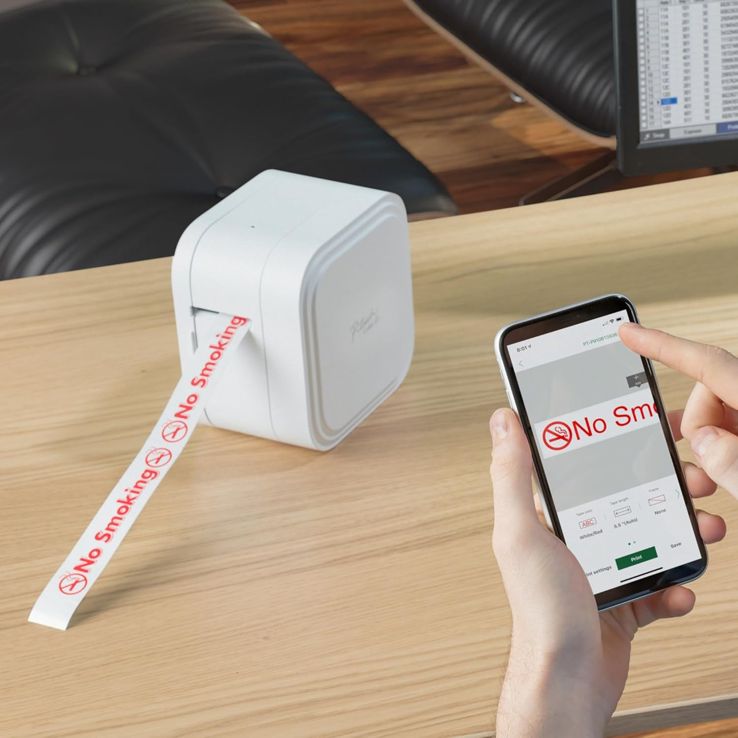 P-Touch Cube XP Monochrome Label Maker with Bluetooth® Wireless Technology PT- P