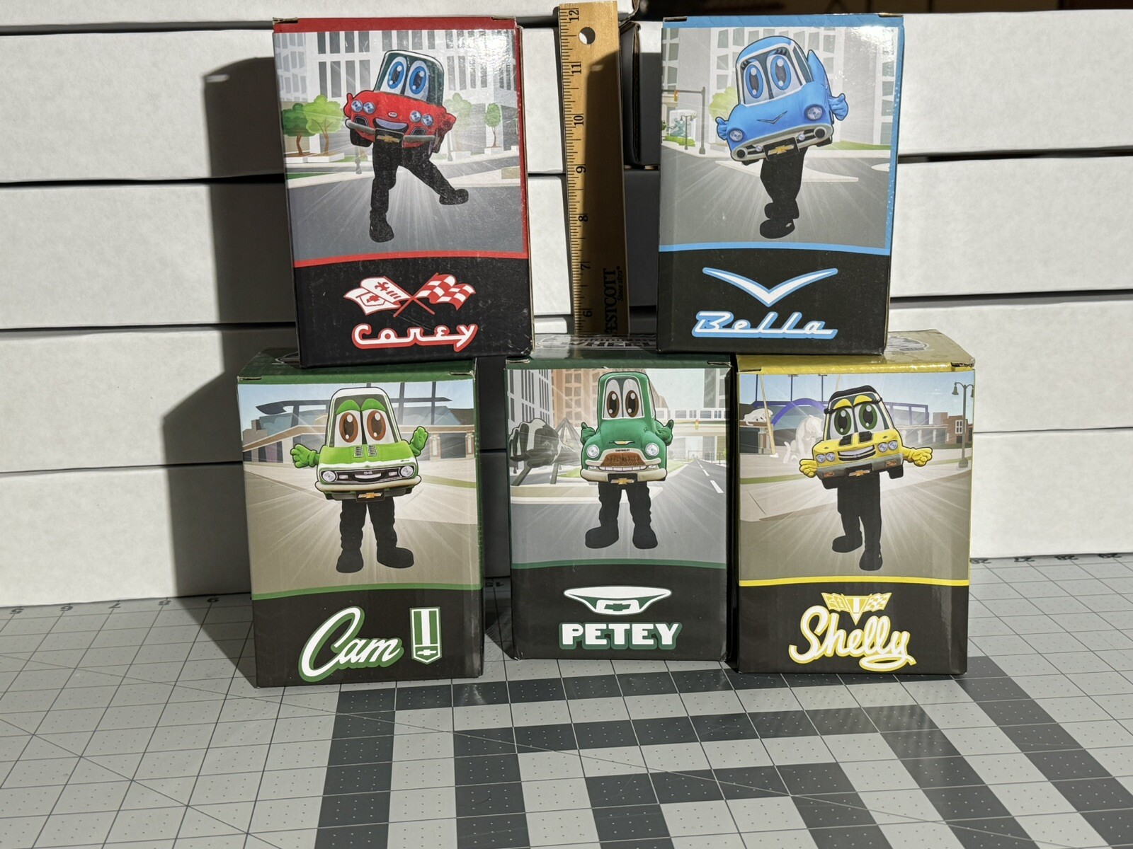 Detroit Motor City Wheels Bobbleheads Lot Of 5, New In Box