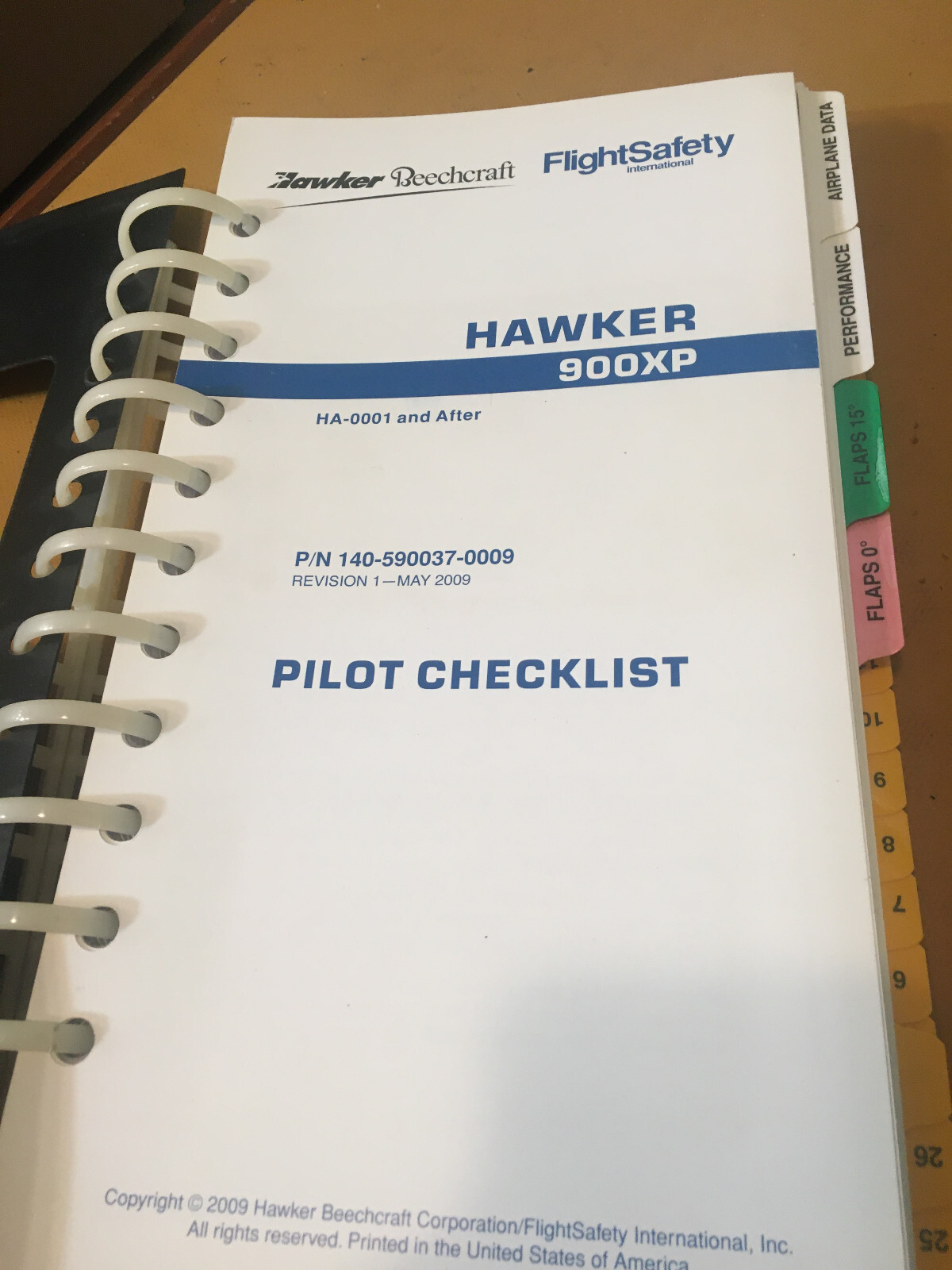Beechcraft Hawker 900XP Pilot Checklist