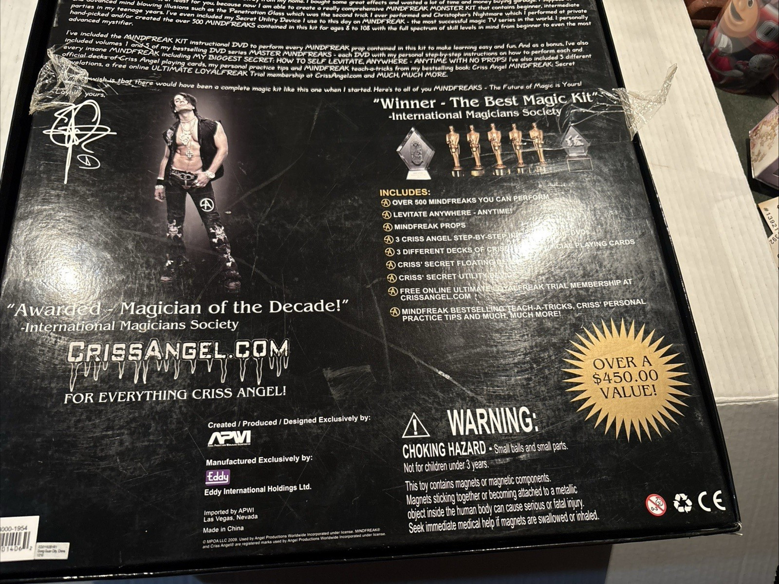 Magic Set Criss Angel Mind Freak Ultimate Magic Kit EMPTY BOX ONLY