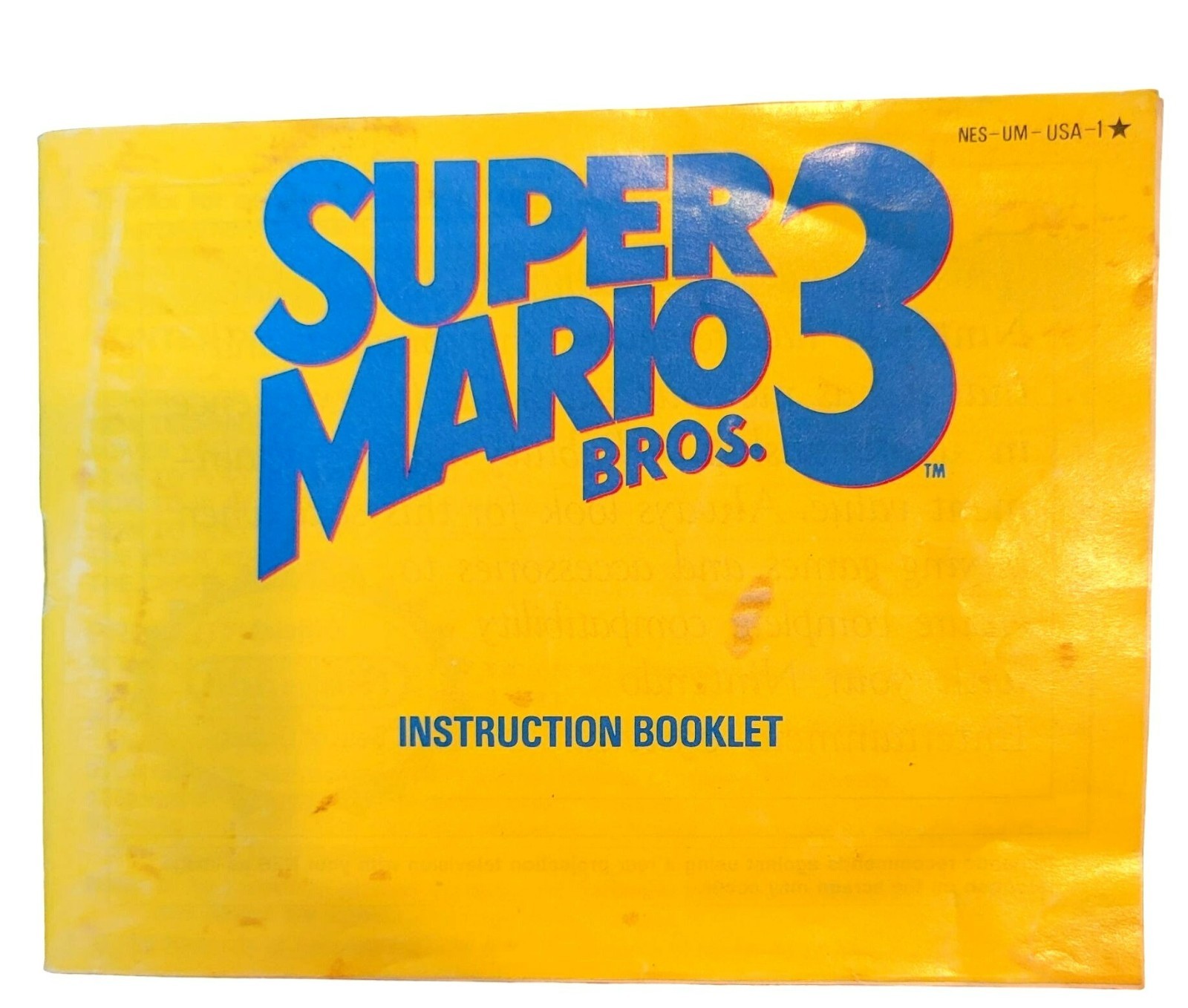 Super Mario Bros 3 Nintendo includes Instruction booklet + case Untested ga153