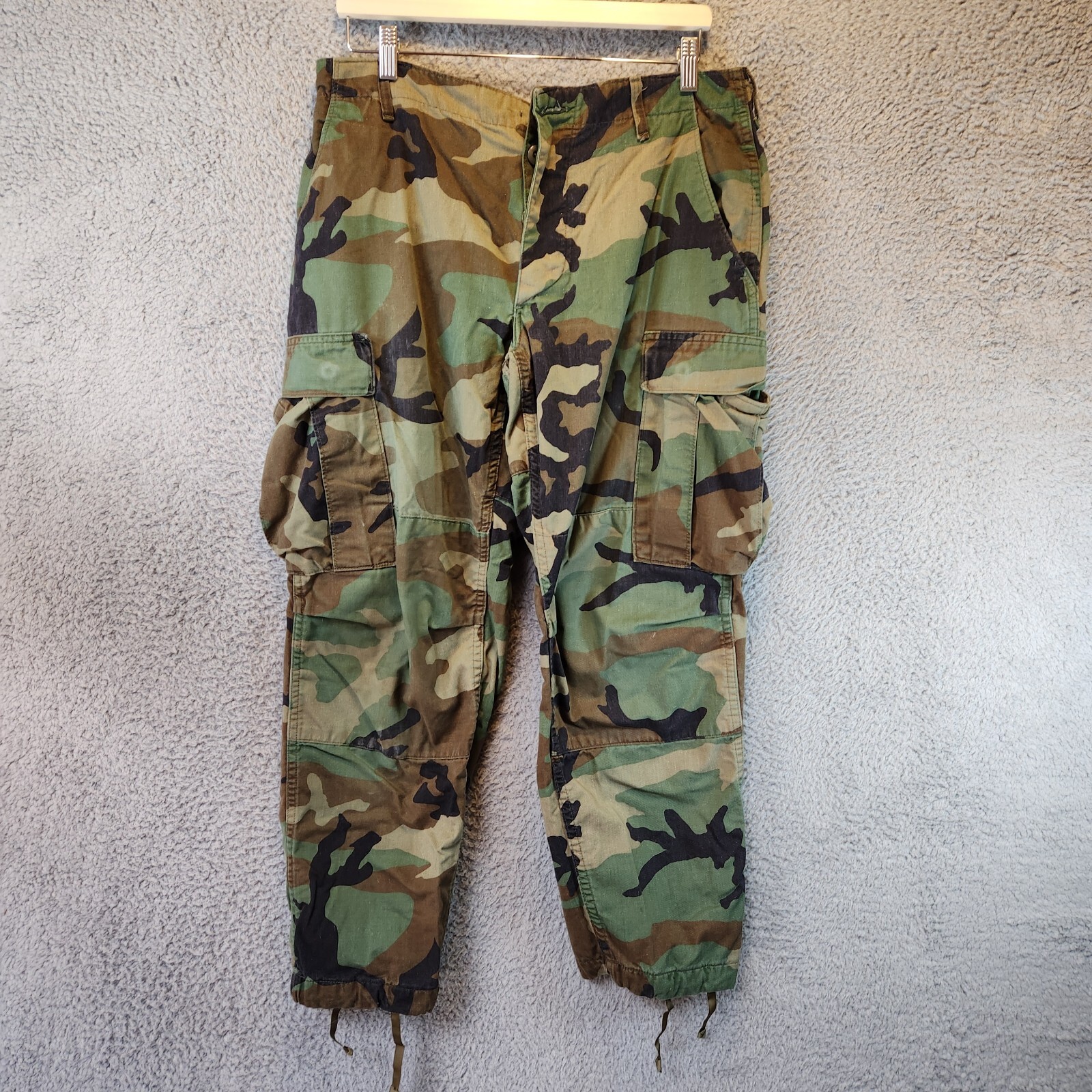 US Army Cargo Pants Mens M Multicolor Camouflage Pockets Mid-Rise Straight Leg
