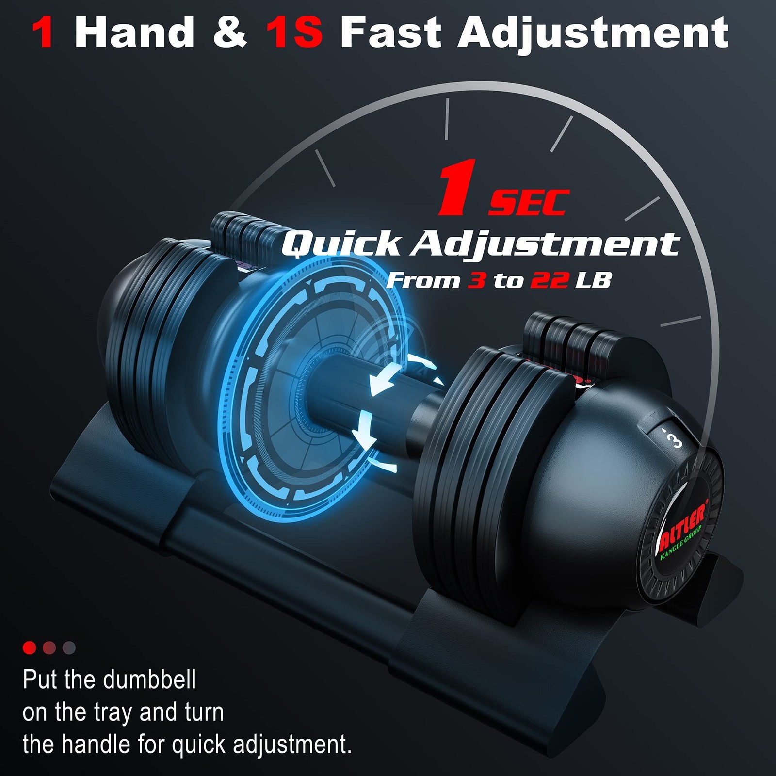 Adjustable Dumbbell Set 22lbs pair adjustable dumbbell- Perfect for Strength ...