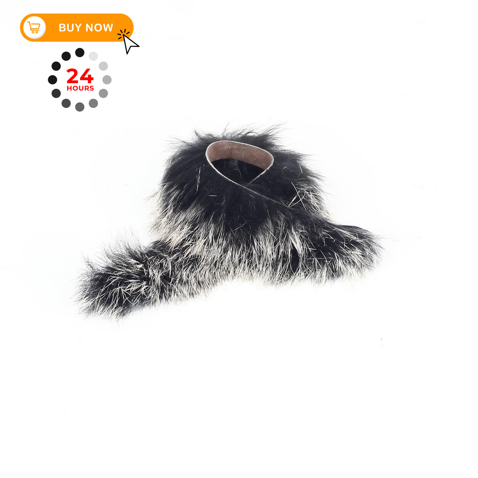 SOPOGER Archery Bow String Silencers - 2 Pair Rabbit Fur black