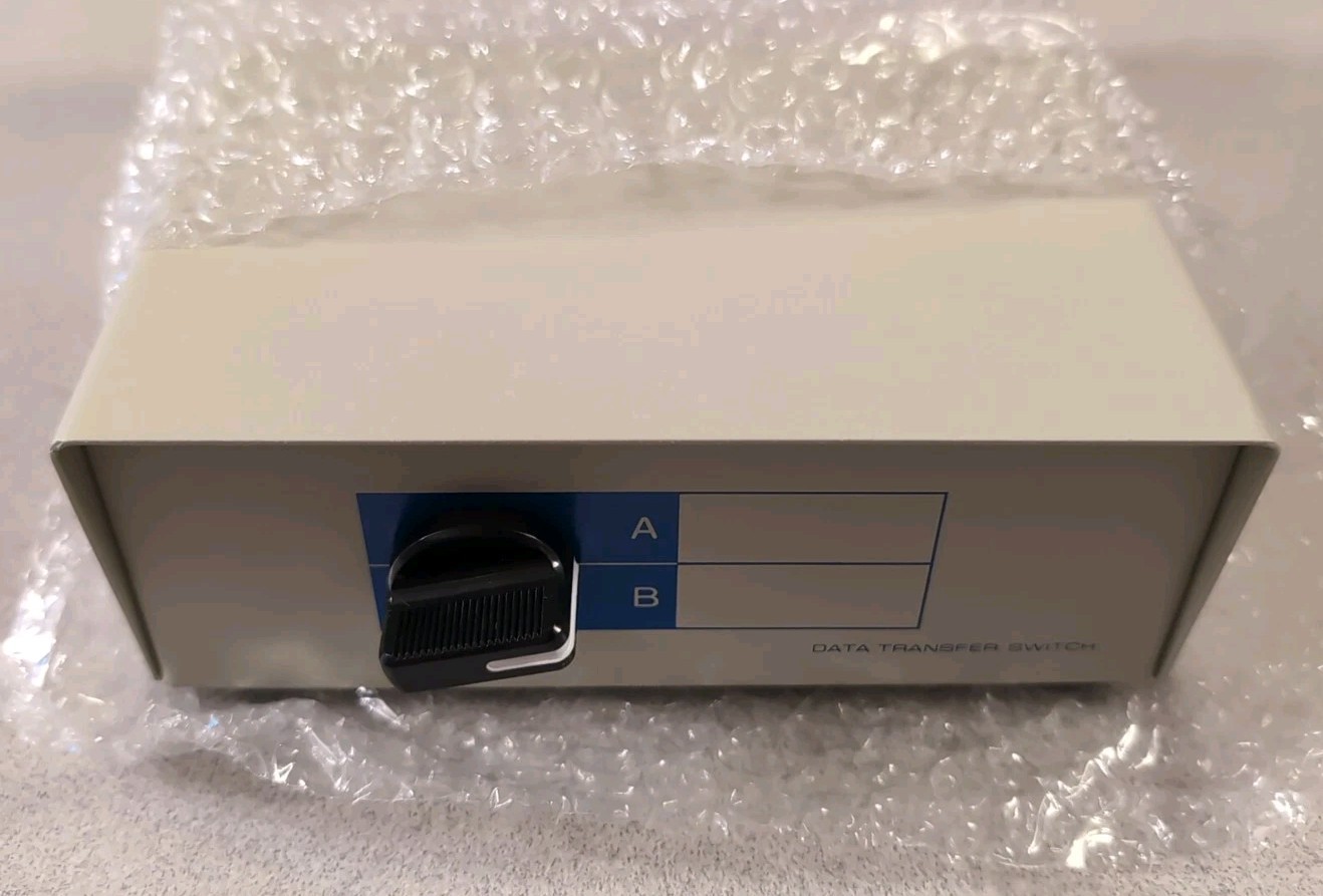 Manual Data Switch For 2 Parallel Port Printers / Devices, New in Box, Free Ship