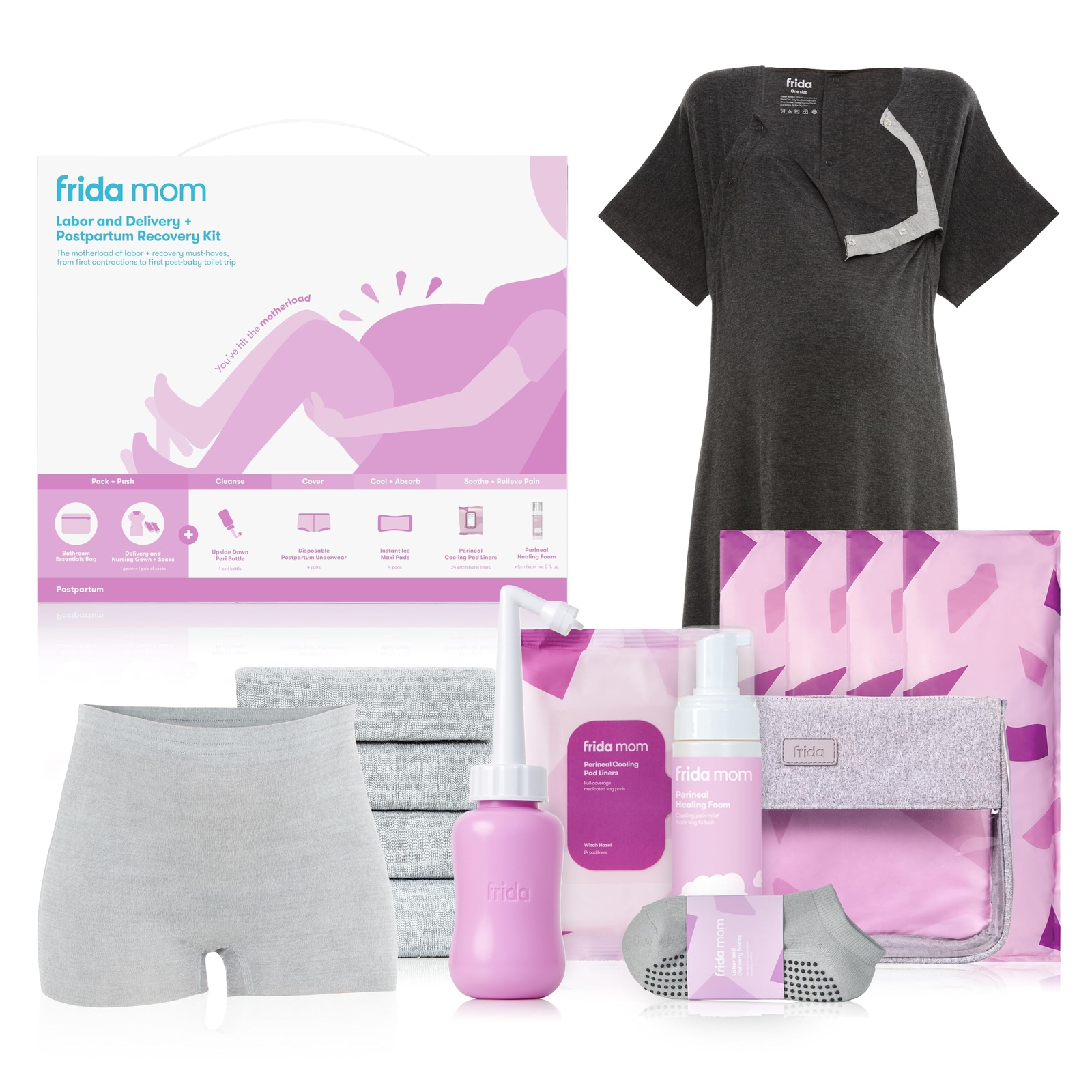 Frida Mom Labor Delivery & Postpartum Kit Baby Shower Gifts Socks Peri