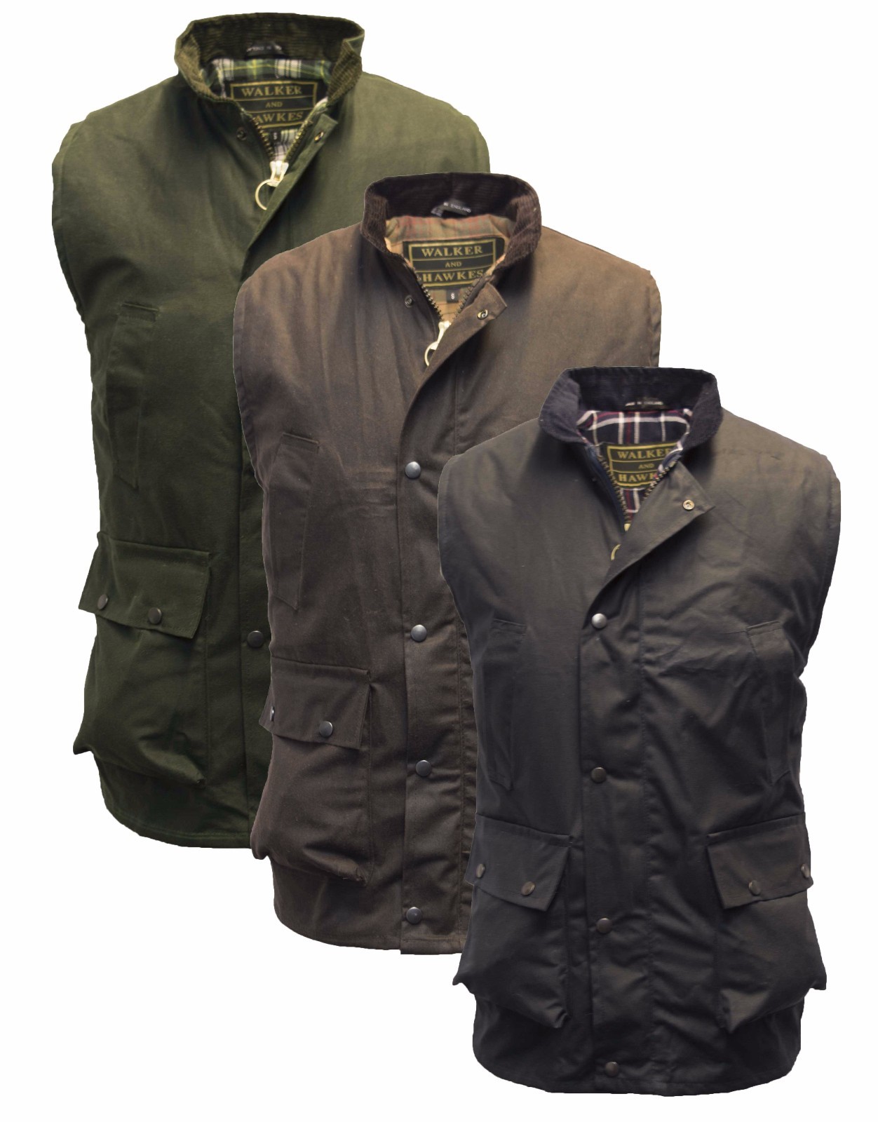 Wax Bodywarmer Waistcoat Gilet Waxed Countrywear Hunting S-5XL Olive Brown Navy